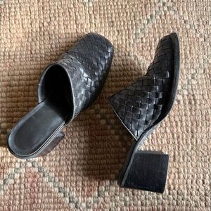 Vintage black mule heels